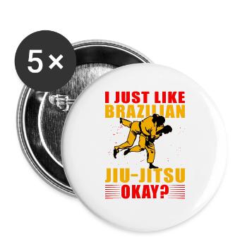 J’aime juste le jiu-jitsu brésilien, d’accord ? - Lot de 5 grands badges (56 mm) - blanc - Devant