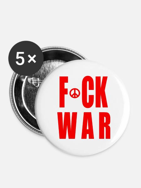 Fuck war - Buttons groß 56 mm (5er Pack) - Weiß