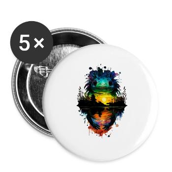 Axolotl - Lot de 5 grands badges (56 mm) - blanc - Devant