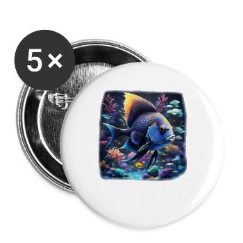 Angelfish - Buttons large 2.2''/56 mm (5-pack) - white - Front