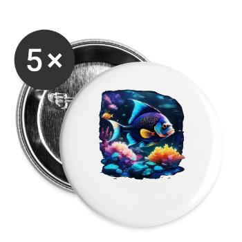Angelfish - Buttons large 2.2''/56 mm (5-pack) - white - Front