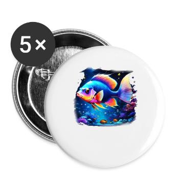 Angelfish - Buttons large 2.2''/56 mm (5-pack) - white - Front