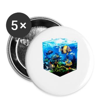 Angelfish - Buttons large 2.2''/56 mm (5-pack) - white - Front