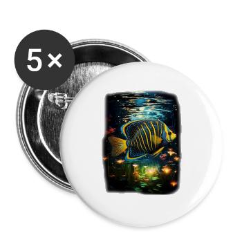 Angelfish - Buttons large 2.2''/56 mm (5-pack) - white - Front