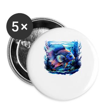 Angelfish - Buttons large 2.2''/56 mm (5-pack) - white - Front