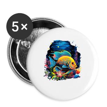 Angelfish - Buttons large 2.2''/56 mm (5-pack) - white - Front