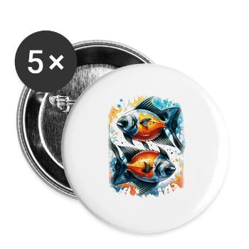 Angelfish - Buttons large 2.2''/56 mm (5-pack) - white - Front