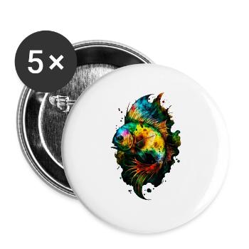Angelfish - Buttons large 2.2''/56 mm (5-pack) - white - Front