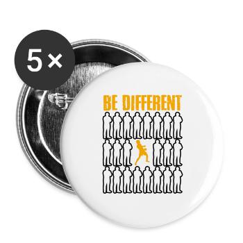 Be Different Boxing - Lot de 5 grands badges (56 mm) - blanc - Devant
