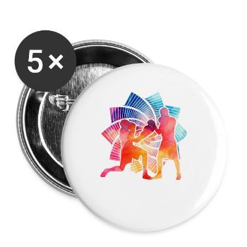 Boxen - Buttons groß 56 mm (5er Pack) - Weiß - Vorne