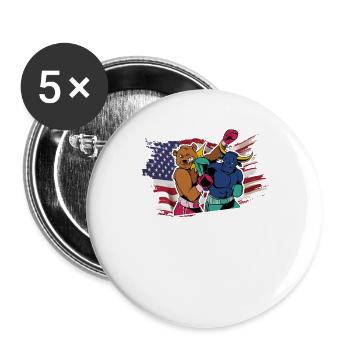 Boxe États-Unis - Lot de 5 grands badges (56 mm) - blanc - Devant