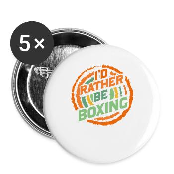 I'd rather be Boxing - Buttons large 2.2''/56 mm (5-pack) - white - Front