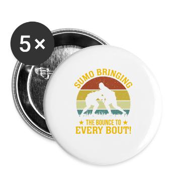 Sumo Bringing the bounce to every bout! - Buttons large 2.2''/56 mm (5-pack) - white - Front