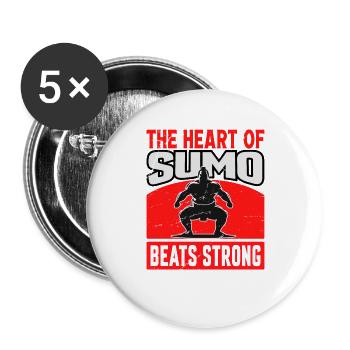 The Heart of Sumo beats strong - Buttons large 2.2''/56 mm (5-pack) - white - Front