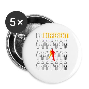 La lutte, c’est différent - Lot de 5 grands badges (56 mm) - blanc - Devant