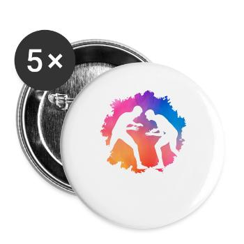 Ringen - Buttons groß 56 mm (5er Pack) - Weiß - Vorne