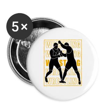 Ringen - Buttons groß 56 mm (5er Pack) - Weiß - Vorne