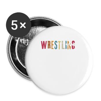 Lutte - Lot de 5 grands badges (56 mm) - blanc - Devant