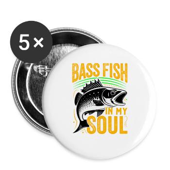 Barschfisch in meiner Seele - Buttons groß 56 mm (5er Pack) - Weiß - Vorne
