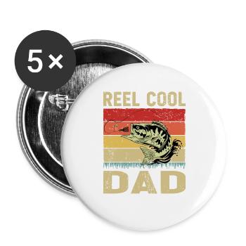 Reel Cool Dad - Buttons large 2.2''/56 mm (5-pack) - white - Front
