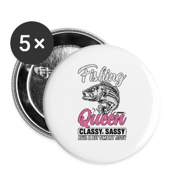 Angelkönigin Cassy frech und ein bisschen frech - Buttons groß 56 mm (5er Pack) - Weiß - Vorne