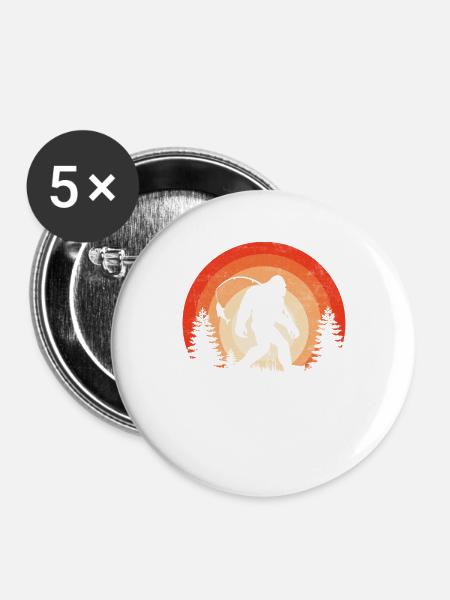 Barschfisch Big Foot - Buttons groß 56 mm (5er Pack) - Weiß