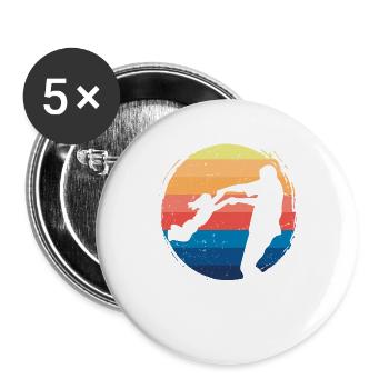 Vintage Dad Daughter - Buttons large 2.2''/56 mm (5-pack) - white - Front