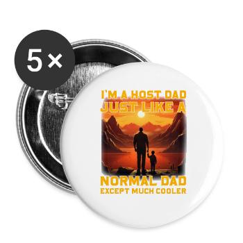 Je suis un père d’accueil comme un père normal, sauf que beaucoup - Lot de 5 grands badges (56 mm) - blanc - Devant