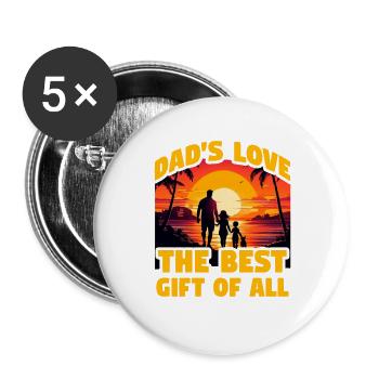 L’amour de papa est le meilleur cadeau de tous - Lot de 5 grands badges (56 mm) - blanc - Devant
