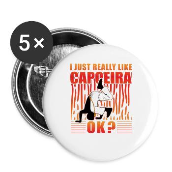 J’aime vraiment la Capoeira, d’accord ? - Lot de 5 grands badges (56 mm) - blanc - Devant