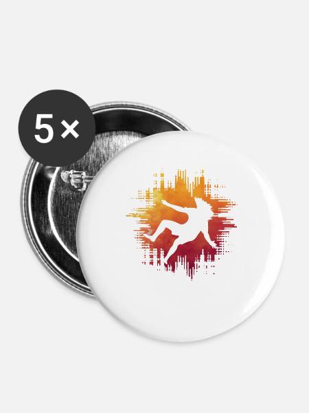 Capoeira - Buttons groß 56 mm (5er Pack) - Weiß