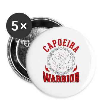 Capoeira Krieger - Buttons groß 56 mm (5er Pack) - Weiß - Vorne