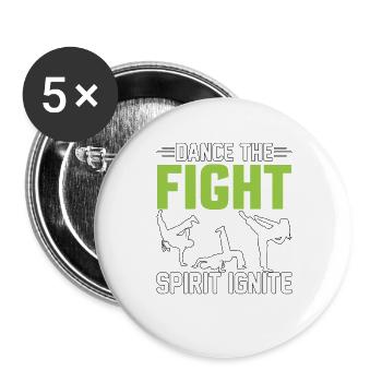 Tanzen Sie den Kampfgeist - Buttons groß 56 mm (5er Pack) - Weiß - Vorne