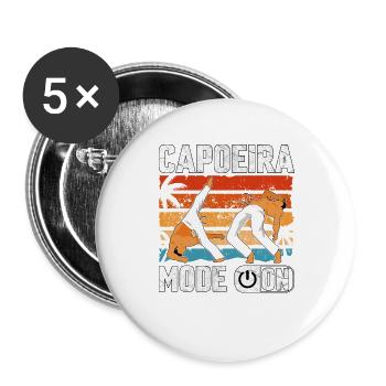 Capoeira-Modus Ein - Buttons groß 56 mm (5er Pack) - Weiß - Vorne