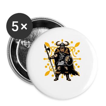 Wikinger - Buttons groß 56 mm (5er Pack) - Weiß - Vorne