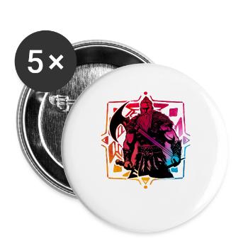 Wikinger - Buttons groß 56 mm (5er Pack) - Weiß - Vorne