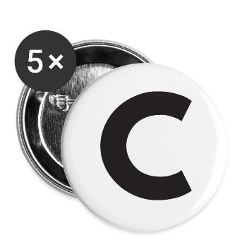 C - Buttons large 2.2''/56 mm (5-pack) - white - Front