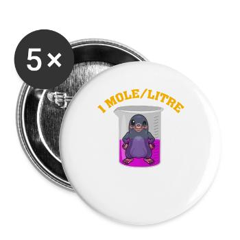 1 Mol/L - Buttons groß 56 mm (5er Pack) - Weiß - Vorne