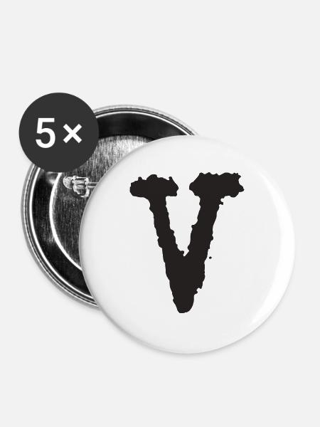 V - Buttons groß 56 mm (5er Pack) - Weiß