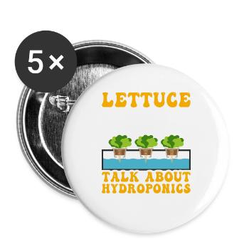 Lettuce talk about Hydroponics - Buttons large 2.2''/56 mm (5-pack) - white - Front