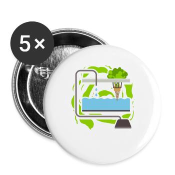 Hydroponics - Buttons large 2.2''/56 mm (5-pack) - white - Front