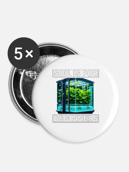 Erde ist für Anfänger - Buttons groß 56 mm (5er Pack) - Weiß