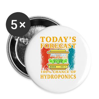 Today's forecast 100% chance of Hydroponics - Buttons large 2.2''/56 mm (5-pack) - white - Front