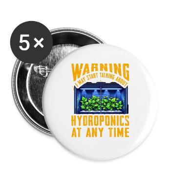 Warning I may start talking about Hydroponics - Buttons large 2.2''/56 mm (5-pack) - white - Front