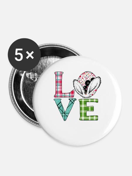 Liebe Ostern - Buttons groß 56 mm (5er Pack) - Weiß