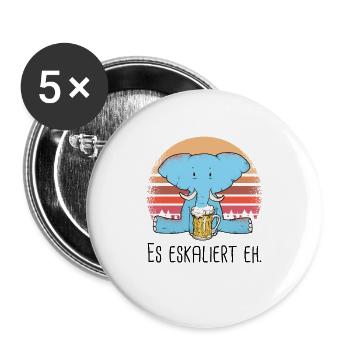 Es Eskaliert Eh - Buttons groß 56 mm (5er Pack) - Weiß - Vorne