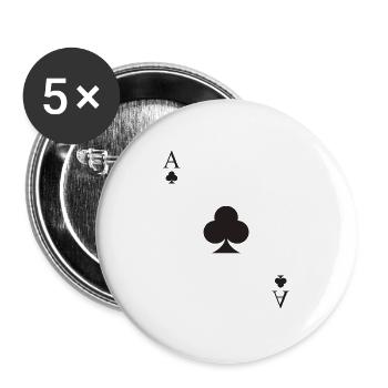 Jeu de cartes cross ace - Lot de 5 grands badges (56 mm) - blanc - Devant
