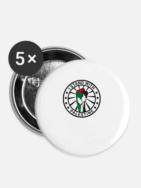 I Stand With Palestine Freedom for Palestine - Buttons large 2.2''/56 mm (5-pack) - white