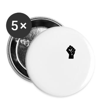 Black Lives Matter Faust - Buttons groß 56 mm (5er Pack) - Weiß - Vorne