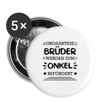 Großartige Brüder Onkel Befördert - Buttons groß 56 mm (5er Pack) - Weiß - Vorne